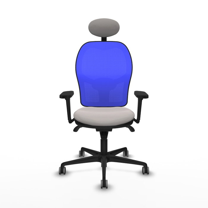 PIQUERAS Y CRESPO Silla de oficina Jorquera con mecanismo sincro, blanco y azul PIQUERAS Y CRESPO Silla de oficina Jorquera con mecanismo sincro, blanco y azul
