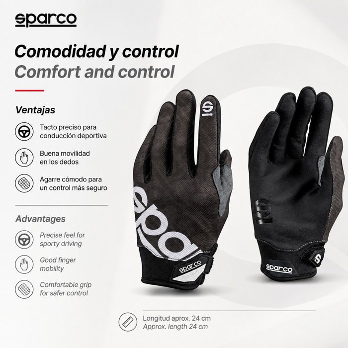 Sparco Meca 3 Guantes de Trabajo Talla L Negro