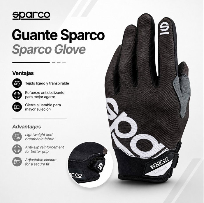 Sparco Meca 3 Guantes de Trabajo Talla L Negro