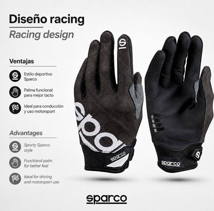 Sparco Meca 3 Guantes de Trabajo Talla L Negro