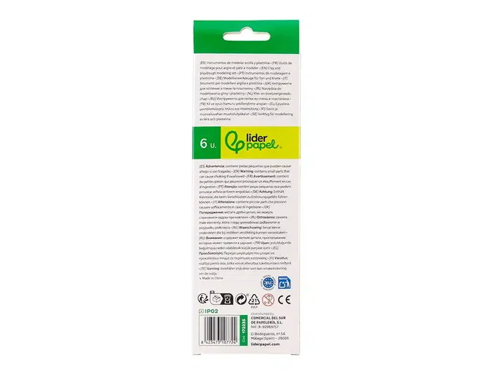 Liderpapel Instrumentos de Modelar para Arcilla y Plastilina Caja de 6 Piezas Surtidas Liderpapel Instrumentos de Modelar para Arcilla y Plastilina Caja de 6 Piezas Surtidas