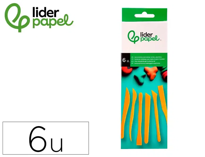 Liderpapel Instrumentos de Modelar para Arcilla y Plastilina Caja de 6 Piezas Surtidas Liderpapel Instrumentos de Modelar para Arcilla y Plastilina Caja de 6 Piezas Surtidas