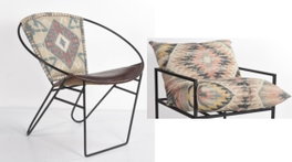 DKD Home Decor Silla Kilim Metal Multicolor