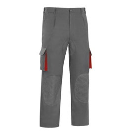 DUVER Pantalón Técnico Multibolsillos Reforzado Bicolor PRGM-33 Gris Rojo Talla 38-64
