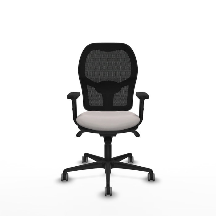 PIQUERAS Y CRESPO Silla de oficina Jorquera con mecanismo Sincro, Blanco y Negro