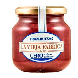 LA VIEJA FABRICA Mermelada de Frambuesa Cero Azúcar Refinado 280g - Sin Azúcares Añadidos, Endulzante Natural