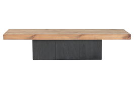 DKD Home Decor Mueble TV Alpino Pino y Madera Reciclada Natural Negro 180 x 48 x 40 cm
