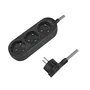 LogiLink Regleta de 3 tomas CEE 7/3 con cable textil de 1,5m