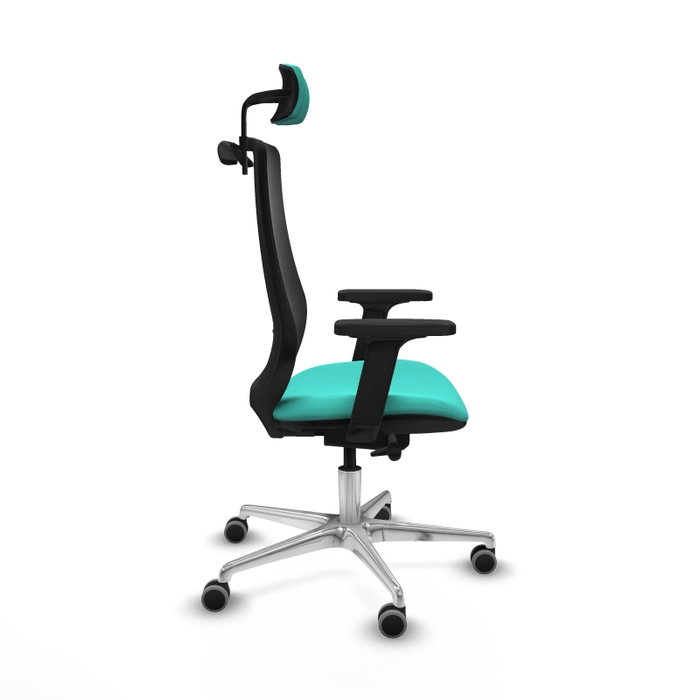 PIQUERAS Y CRESPO Silla de oficina Mardos con mecanismo Sincro/Traslack, Turquesa y Negro