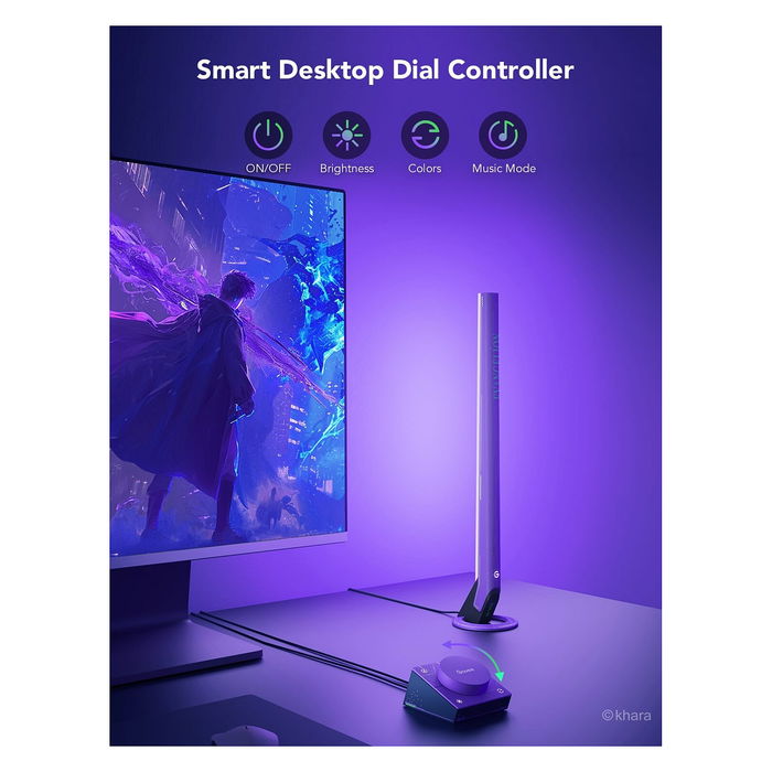 Govee H6047 Barras de Luz Inteligentes para Gaming, Wi-Fi/Bluetooth, Negro, 16 Millones de Colores, Control por Voz, Compatible con Alexa y Google Assistant