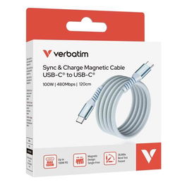 Verbatim Cable Magnético USB-C-M a USB-C-M Azul 100W 1.20m