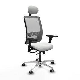 PIQUERAS Y CRESPO Silla de oficina Zulema con mecanismo Sincro/Traslack, Blanco y Gris