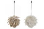 DKD Home Decor Bola Decoración Navidad Moderna Dorado Blanco 10 x 19 x 10 cm (12 Unidades)