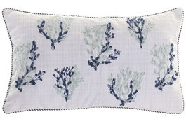 DKD Home Decor Cojin Mediterraneo 2 Unidades Azul Blanco Chenilla 60 x 10 x 35 cm