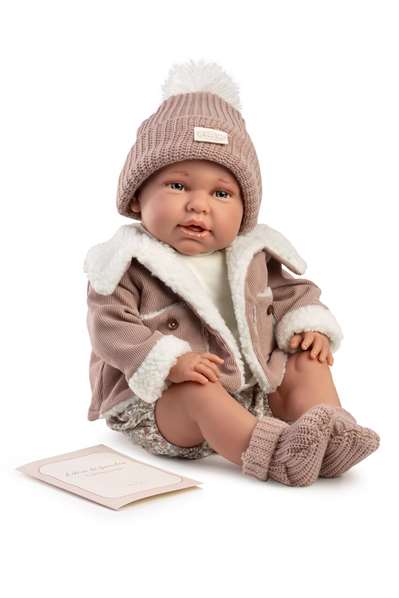 Mi primer Reborn Daniela - Muñeca Reborn de 52 cm con Chaqueta de Borreguito, Edad 3+