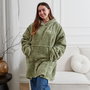 Home Deco Factory Sudadera Relieve Verde Sweat Plaid Poliéster