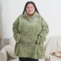 Home Deco Factory Sudadera Relieve Verde Sweat Plaid Poliéster