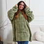 Home Deco Factory Sudadera Relieve Verde Sweat Plaid Poliéster