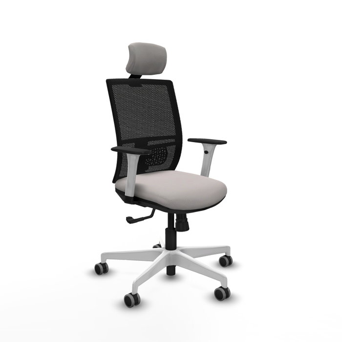 PIQUERAS Y CRESPO Silla de oficina Yunquera con mecanismo Sincro, Blanco y Negro PIQUERAS Y CRESPO Silla de oficina Yunquera con mecanismo Sincro, Blanco y Negro
