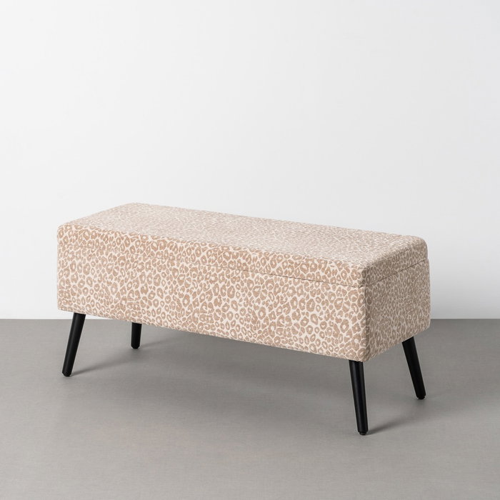 Banco Baúl Crema-Beige Dm-Tejido 100 X 40 X 44 cm