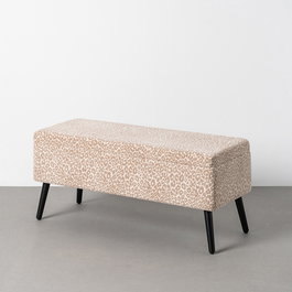Banco Baúl Crema-Beige Dm-Tejido 100 X 40 X 44 cm