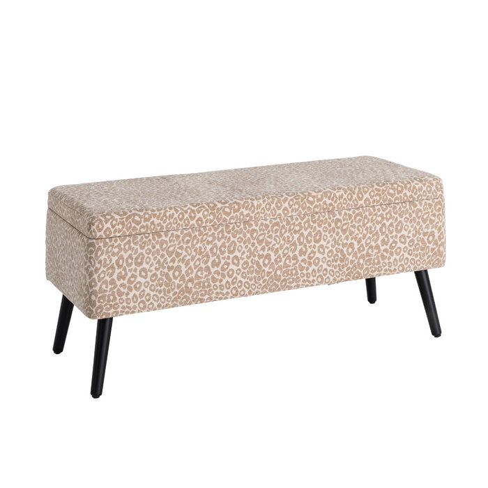 Banco Baúl Crema-Beige Dm-Tejido 100 X 40 X 44 cm