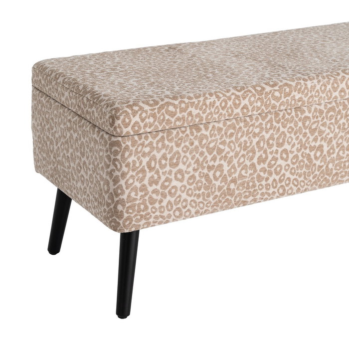 Banco Baúl Crema-Beige Dm-Tejido 100 X 40 X 44 cm