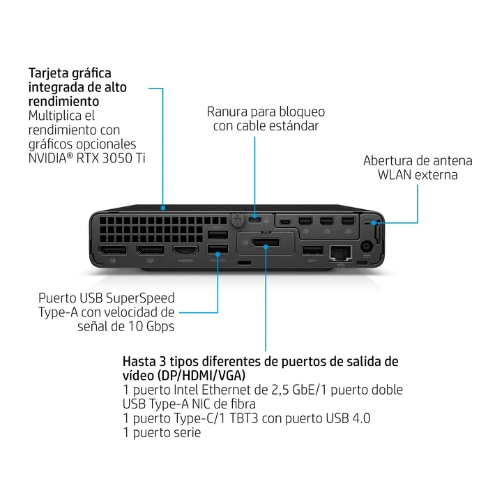 HP Elite Mini 800 G9 con Intel Core i7-14700, 16 GB RAM, 512 GB SSD, Negro HP Elite Mini 800 G9 con Intel Core i7-14700, 16 GB RAM, 512 GB SSD, Negro