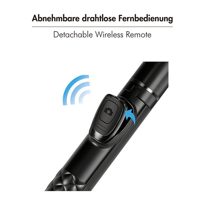 LogiLink BT0069 Palo selfie inalámbrico con trípode magnético, Negro