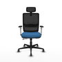 PIQUERAS Y CRESPO Silla de oficina Haches con mecanismo Sincro/Traslack, Azul claro y Negro