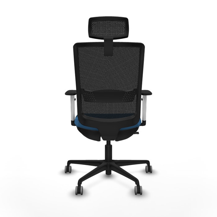 PIQUERAS Y CRESPO Silla de oficina Haches con mecanismo Sincro/Traslack, Azul claro y Negro