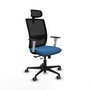 PIQUERAS Y CRESPO Silla de oficina Haches con mecanismo Sincro/Traslack, Azul claro y Negro