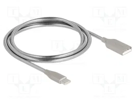 DeLOCK 81258 Cable USB 2.0 con funda de metal USB Tipo-A a USB Tipo-C de 1 m, Plata