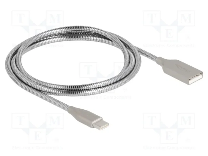 DeLOCK 81258 Cable USB 2.0 con funda de metal USB Tipo-A a USB Tipo-C de 1 m, Plata DeLOCK 81258 Cable USB 2.0 con funda de metal USB Tipo-A a USB Tipo-C de 1 m, Plata
