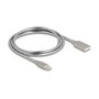 DeLOCK 81258 Cable USB 2.0 con funda de metal USB Tipo-A a USB Tipo-C de 1 m, Plata