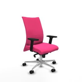 PIQUERAS Y CRESPO Silla Albacete Confidente Rosa con Mecanismo Sincro y Base de Aluminio