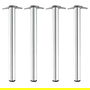 HERRAJES ALK Juego de 4 Patas de Acero para Mesa Neiva, Altura 71 cm, Diámetro 60 mm, Acabado Cromo