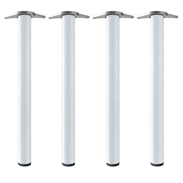 HERRAJES ALK Juego de 4 Patas de Acero para Mesa Neiva, Altura 71 cm, Diámetro 60 mm, Acabado Cromo