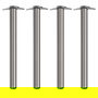 HERRAJES ALK Juego de 4 Patas de Acero para Mesa Neiva, Altura 71 cm, Diámetro 60 mm, Acabado Cromo
