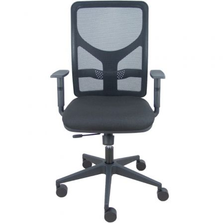 Piqueras Y Crespo Silla de Oficina Ergonómica Motilla 21TKM840B840B10CRN65 - Respaldo de Malla, Brazos 1D y Apoyo Lumbar Ajustable, Negro, Sincro-Traslack