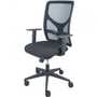 Piqueras Y Crespo Silla de Oficina Ergonómica Motilla 21TKM840B840B10CRN65 - Respaldo de Malla, Brazos 1D y Apoyo Lumbar Ajustable, Negro, Sincro-Traslack
