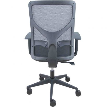 Piqueras Y Crespo Silla de Oficina Ergonómica Motilla 21TKM840B840B10CRN65 - Respaldo de Malla, Brazos 1D y Apoyo Lumbar Ajustable, Negro, Sincro-Traslack