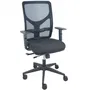 Piqueras Y Crespo Silla de Oficina Ergonómica Motilla 21TKM840B840B10CRN65 - Respaldo de Malla, Brazos 1D y Apoyo Lumbar Ajustable, Negro, Sincro-Traslack