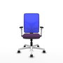 PIQUERAS Y CRESPO Silla de oficina Motilla con mecanismo Sincro, tela morada y malla azul