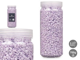 Giftdecor - Bote Piedra Decorativa Metalizada, Color Lila, Tamaño Piedra 2-5 mm, Peso 700 g, Dimensiones 6.5x15.5x6.5 cm (Set de 12)