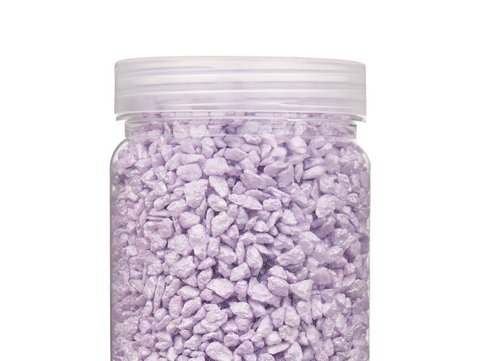 Giftdecor - Bote de Piedras Decorativas Metalizadas 2-5 mm, 700 g, Color Lila, Dimensiones 6.5x15.8x6.5 cm (Set de 12)