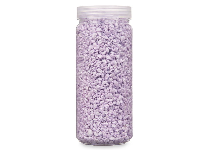 Giftdecor - Bote de Piedras Decorativas Metalizadas 2-5 mm, 700 g, Color Lila, Dimensiones 6.5x15.8x6.5 cm (Set de 12)