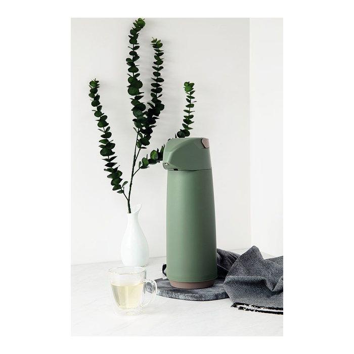 Tramontina Termo con Sifón Exata Verde 1,8 l Polipropileno Interior Cristal Asa Beige