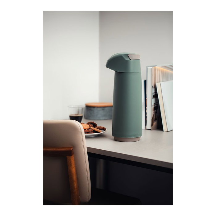 Tramontina Termo con Sifón Exata Verde 1,8 l Polipropileno Interior Cristal Asa Beige