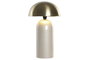 DKD Home Decor - Lámpara de Sobremesa Colección Gllef, Ambiente Glam, Acabado Perlado, Dorado y Beige, Forma Seta, Tipo Bombilla E27, Dimensiones 28x28x50 cm